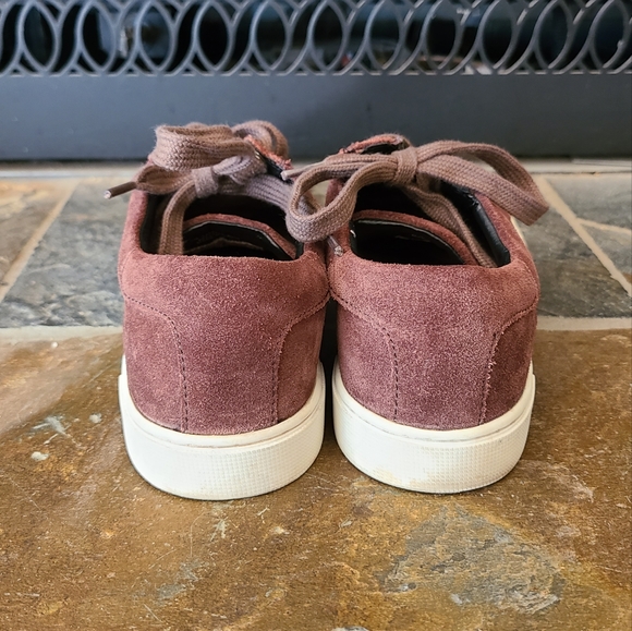 Frye Sindy Deep Burgundy Red Suede Lace Up Moto Sneakers size 7 - Picture 4 of 8